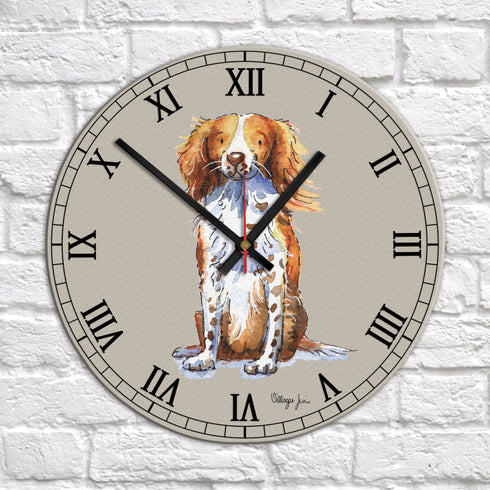 Sprocker Red & White Clock